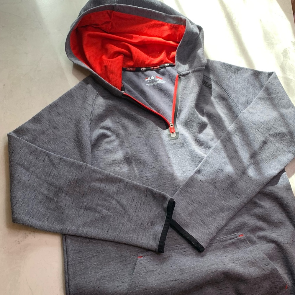 Fila Sport Gray/Red Hoodie Pull Over